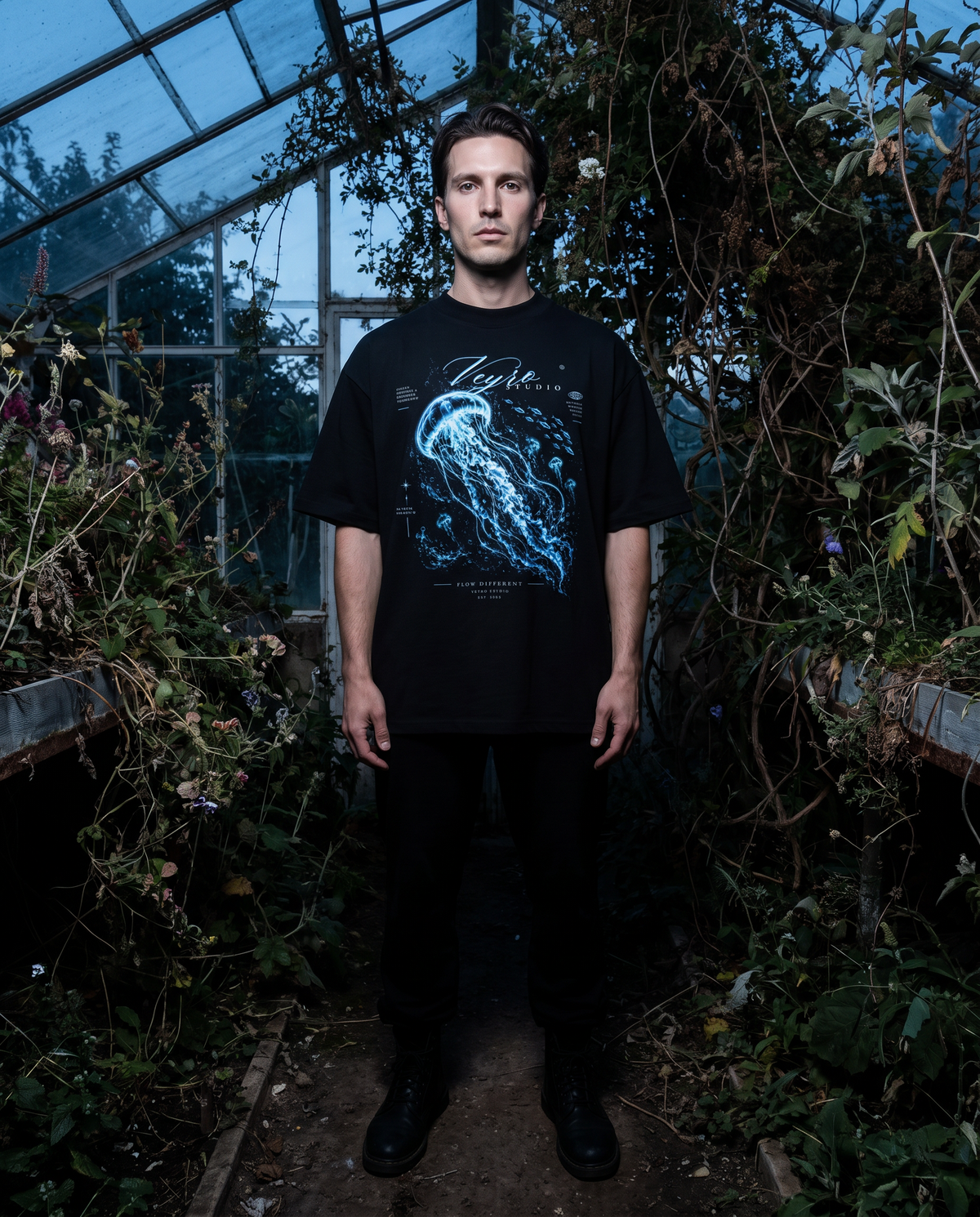 VEYRO STUDIO Night Ocean Oversized T-shirts